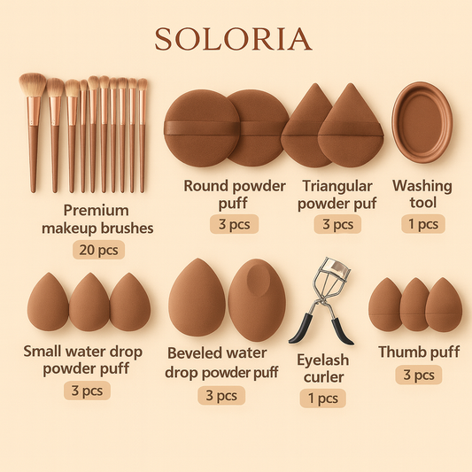 Soloria Ultimate Brush & Puff Set (37pcs)