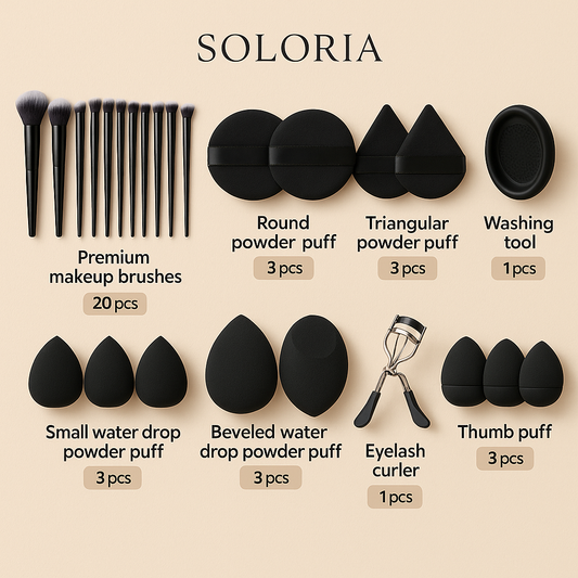 Soloria Ultimate Brush & Puff Set (37pcs)